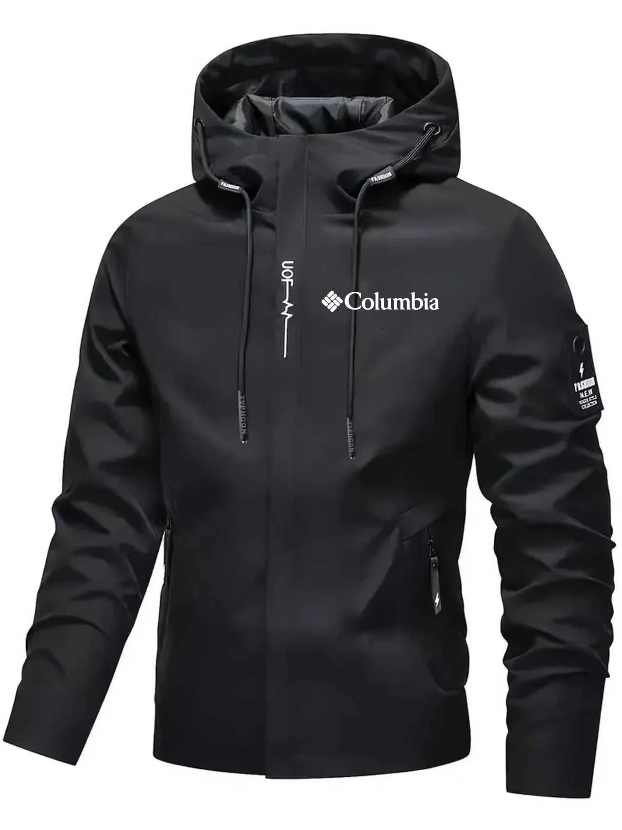 Men's Casual Hooded Zip Up Windbreaker Jacket