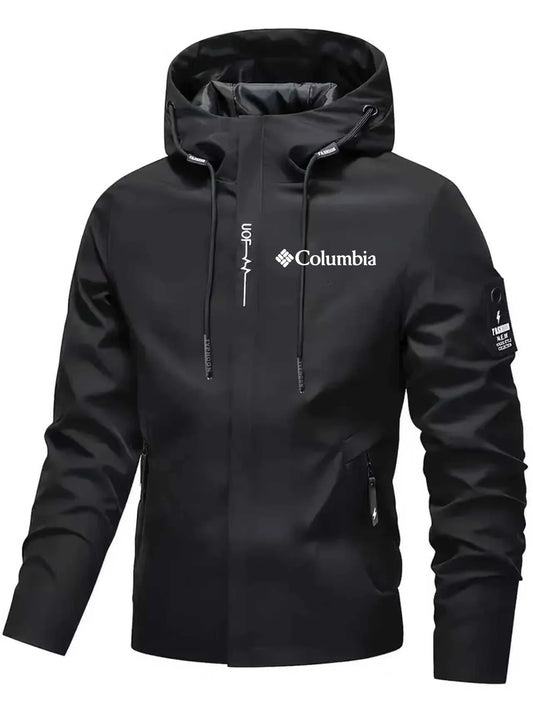 Men's Casual Hooded Zip Up Windbreaker Jacket