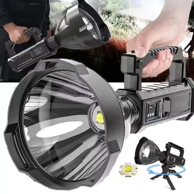 Rechargeable LED Spotlight Portable USB Searchlight Waterproof