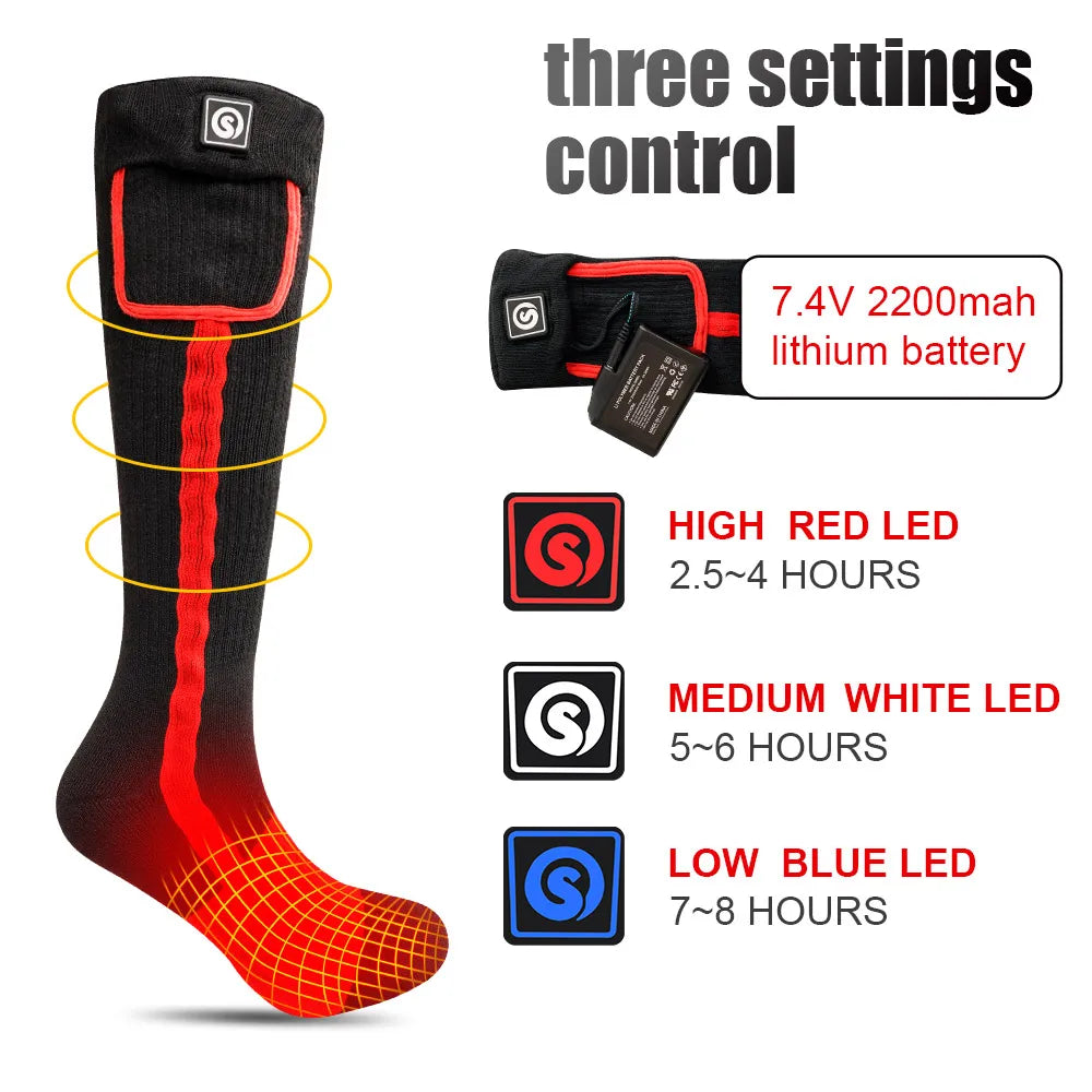 Snow Deer Rechargeable Heated Socks With 2200MAH Battery Pack