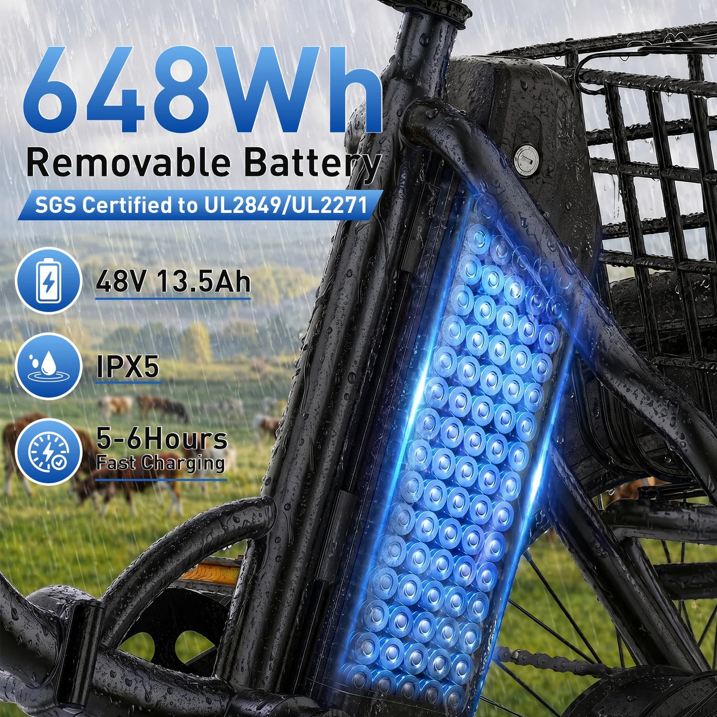 Vivi FatGo1 750W Electric Tricycle for Adults With Basket