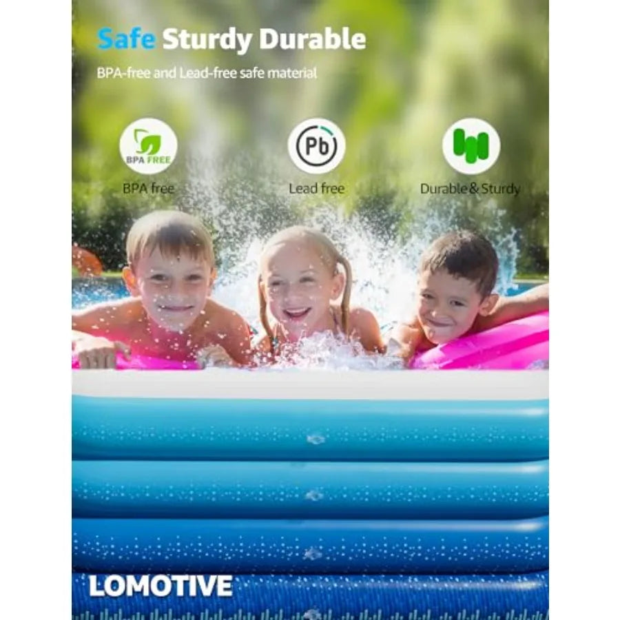 Backyard Inflatable Pool for Adults and Pets at Home