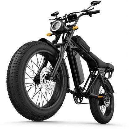 Black electric bike on a white background