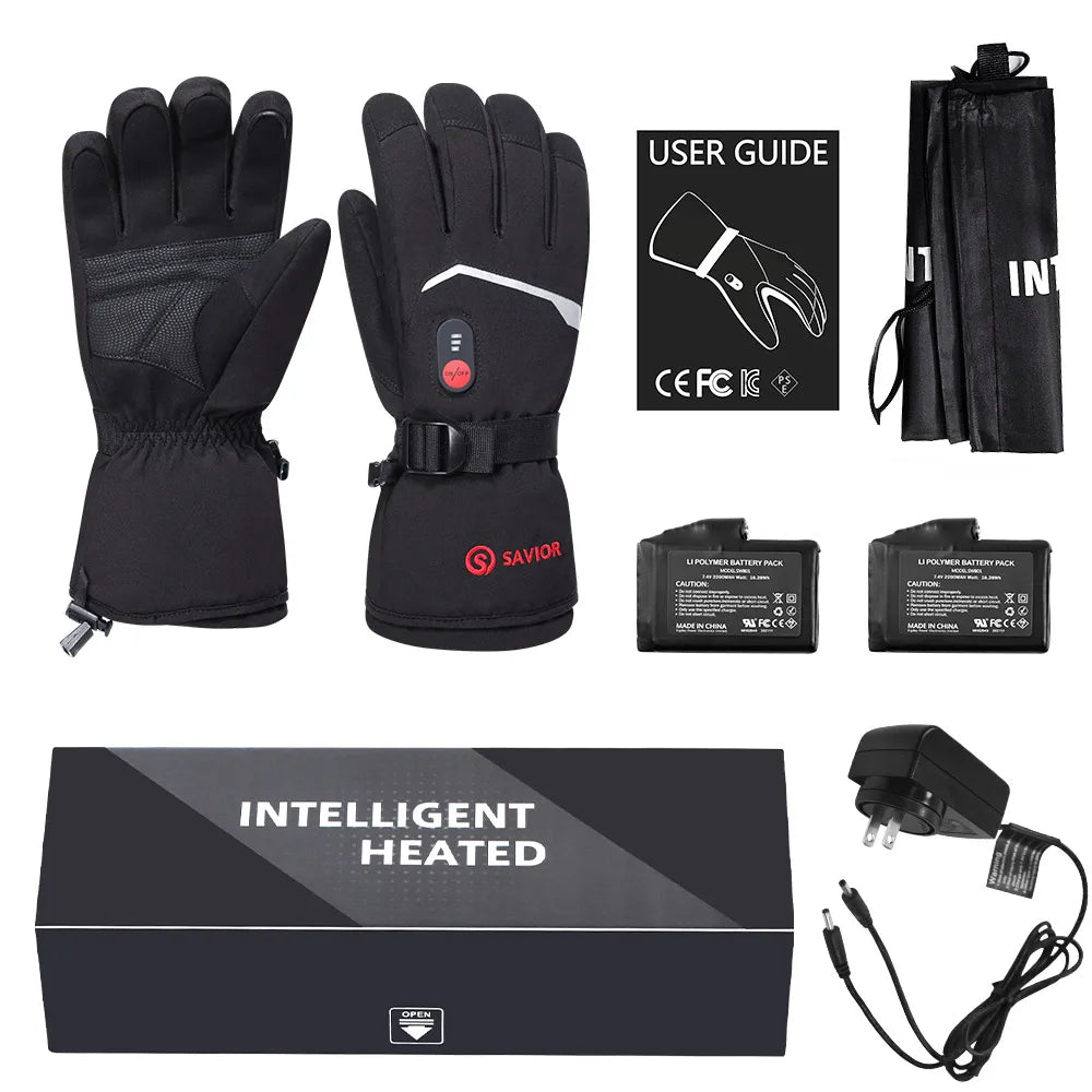 Savior Heated Rechargeable Electric Waterproof Winter Gloves
