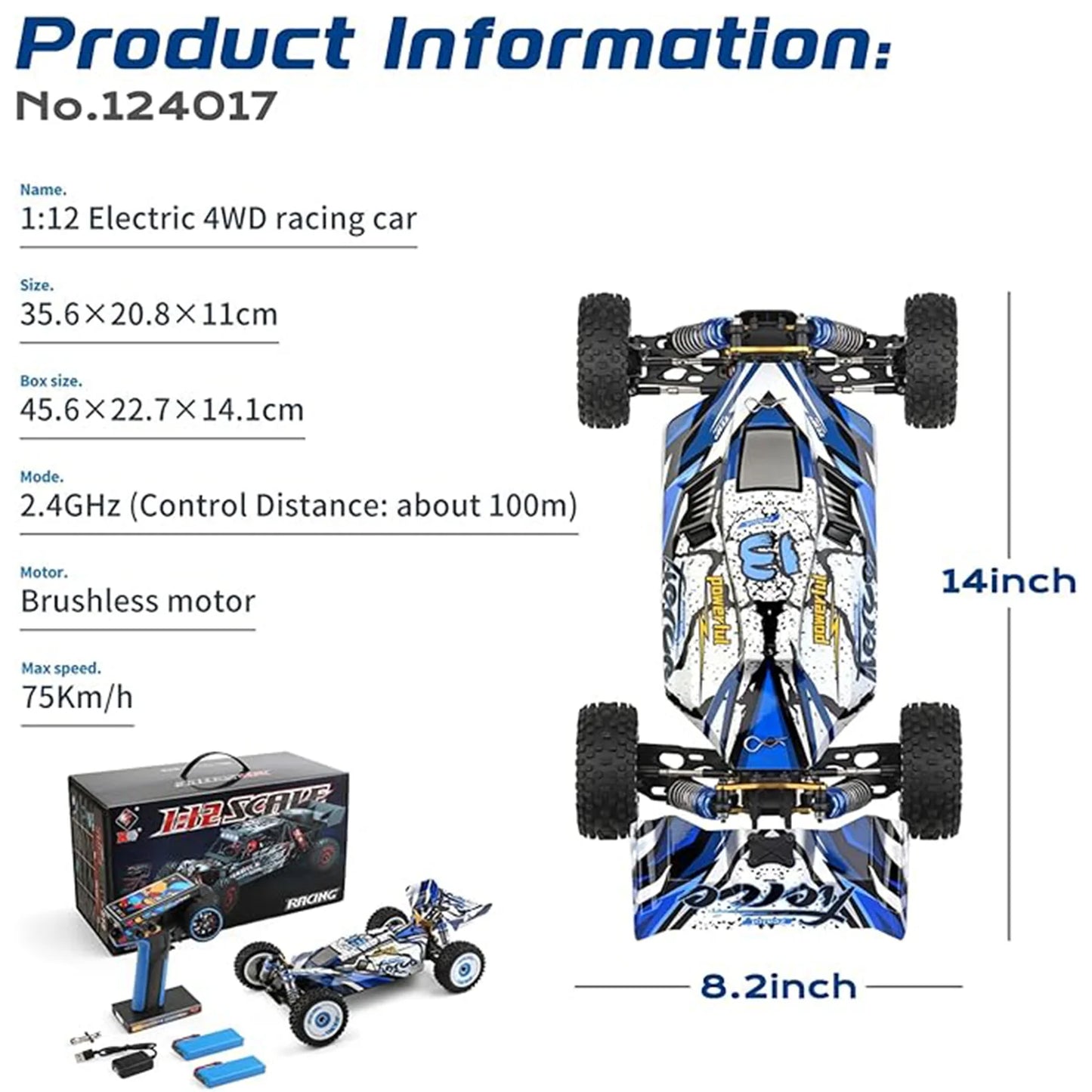 WLtoys 124017 V2 Brushless One Twelfth RC Car Independent ESC