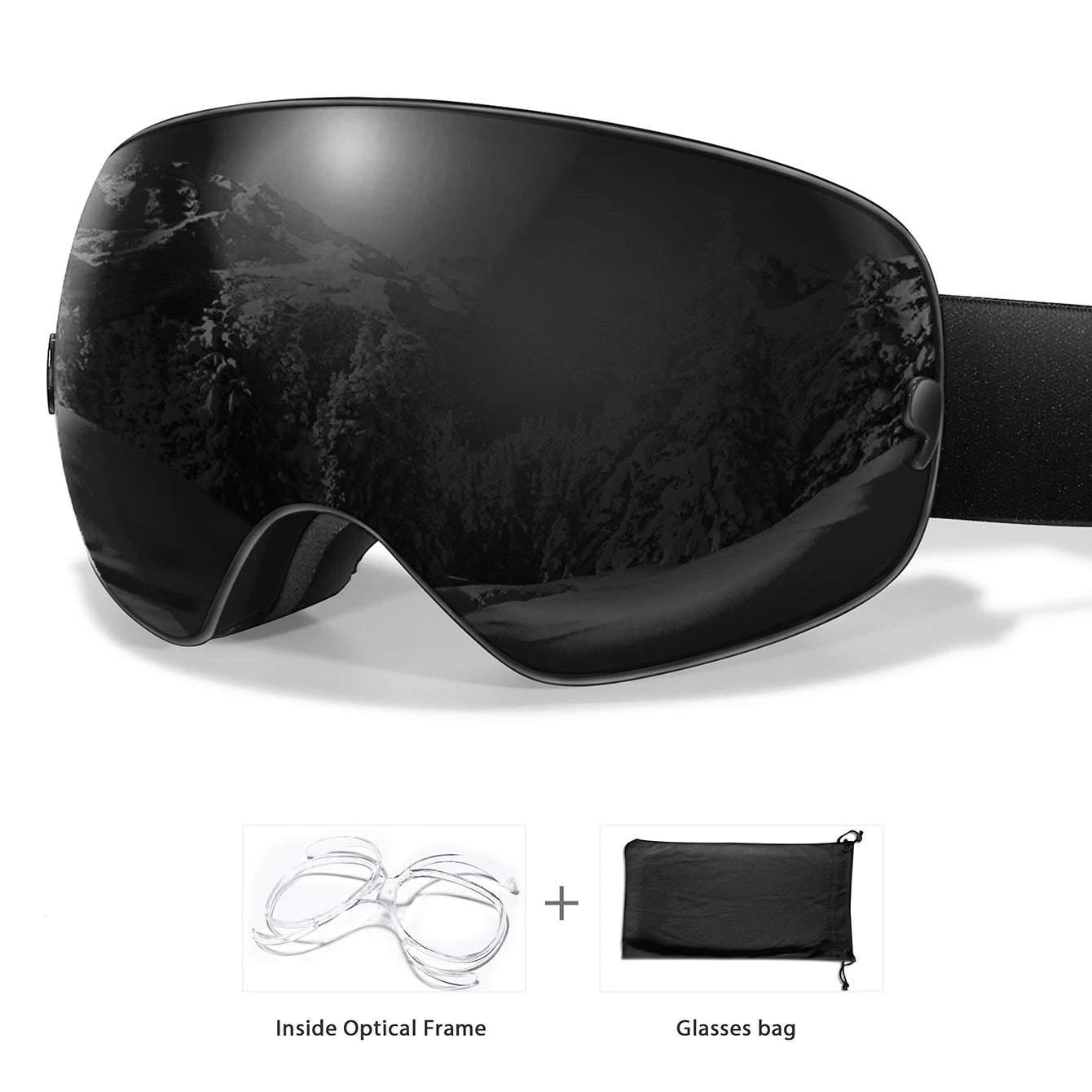 Winter Ski Goggles UV400 Anti Fog Snowboard Eyewear With Bag