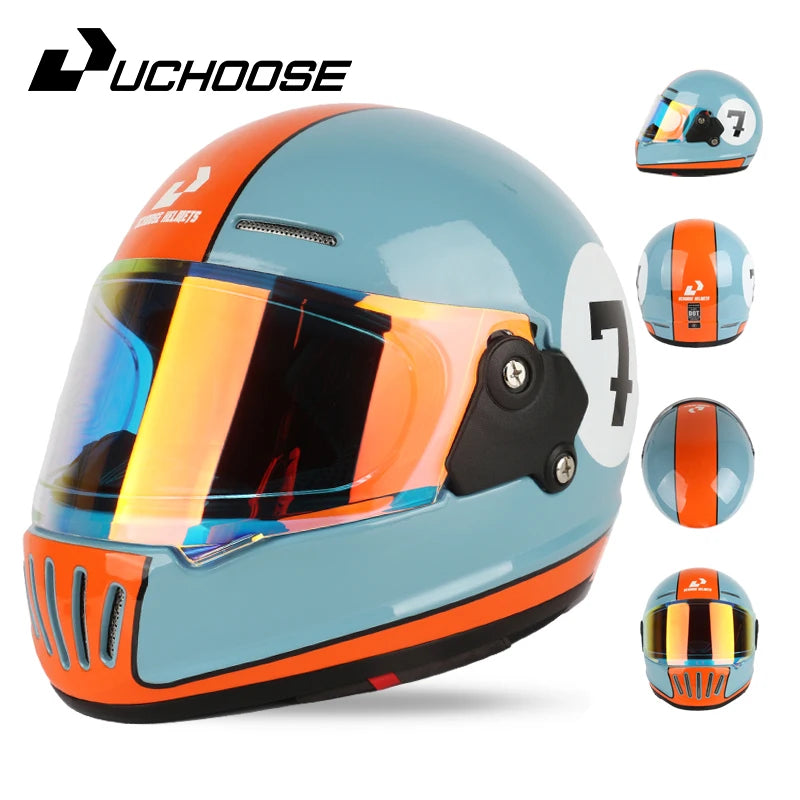 UCHOOSE Retro Motorcycle Helmet DOT Open Face Classic Style