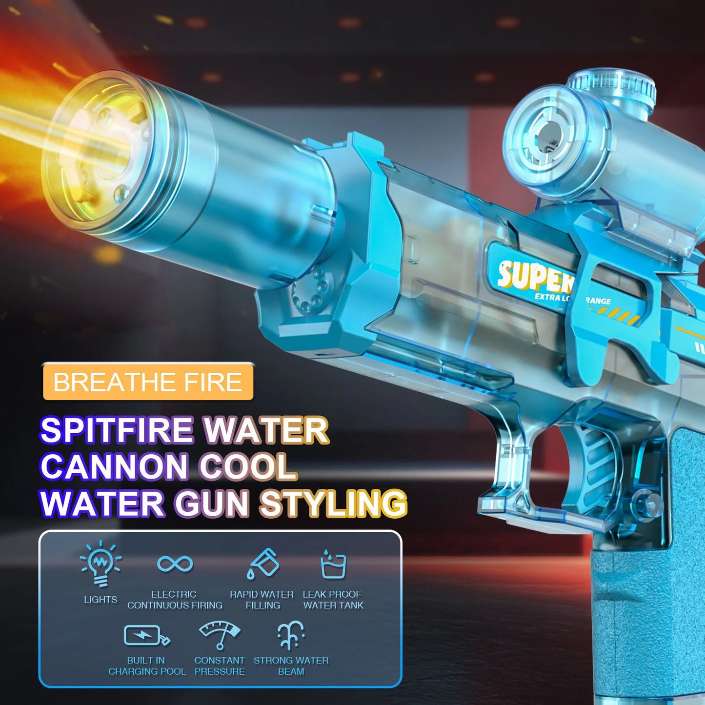 High Concerned Chemical Electric Water Gun Squirt Gun Long Range