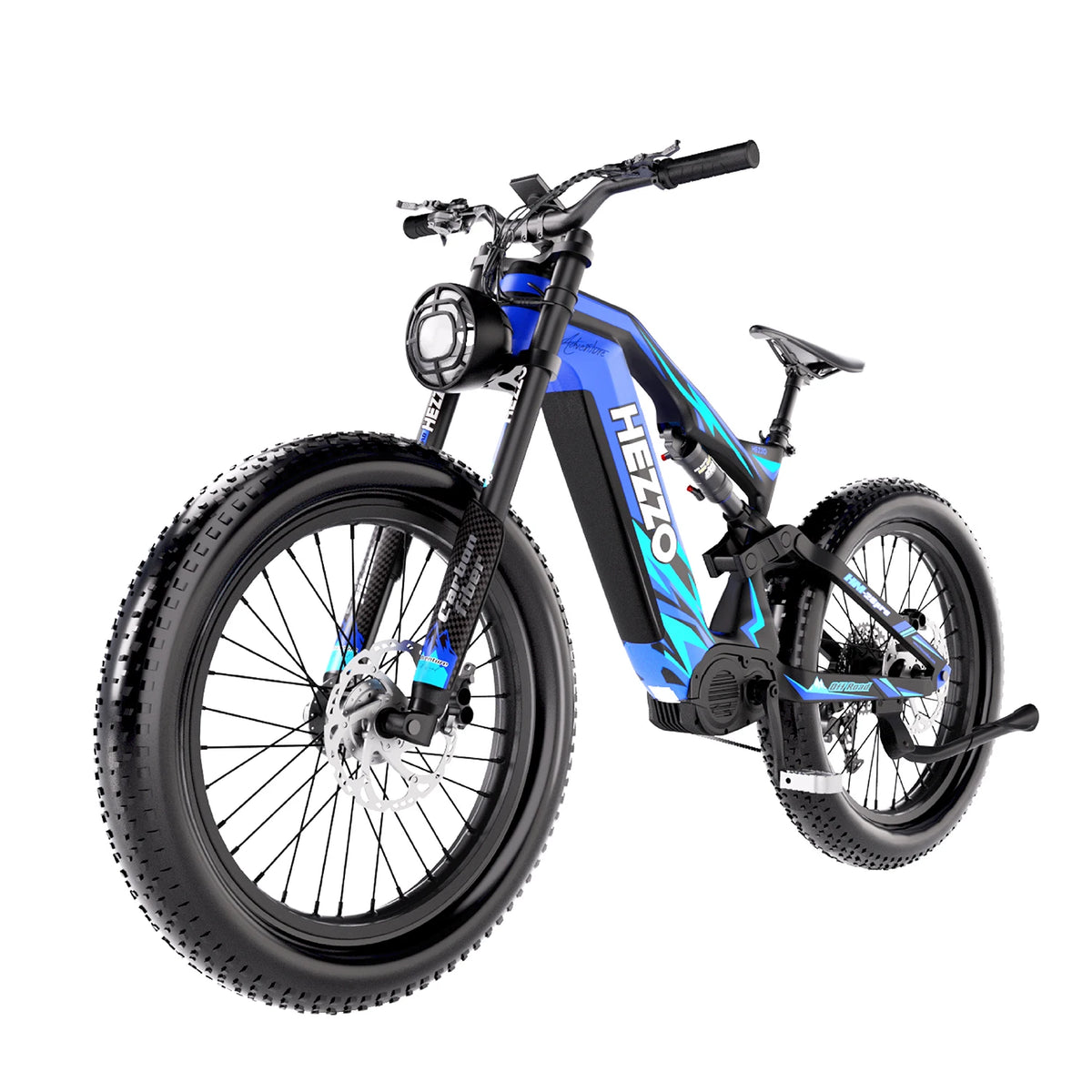 Hezzo Carbon 1000W Bafang Mid Drive Fat Tire Electric Bicycle