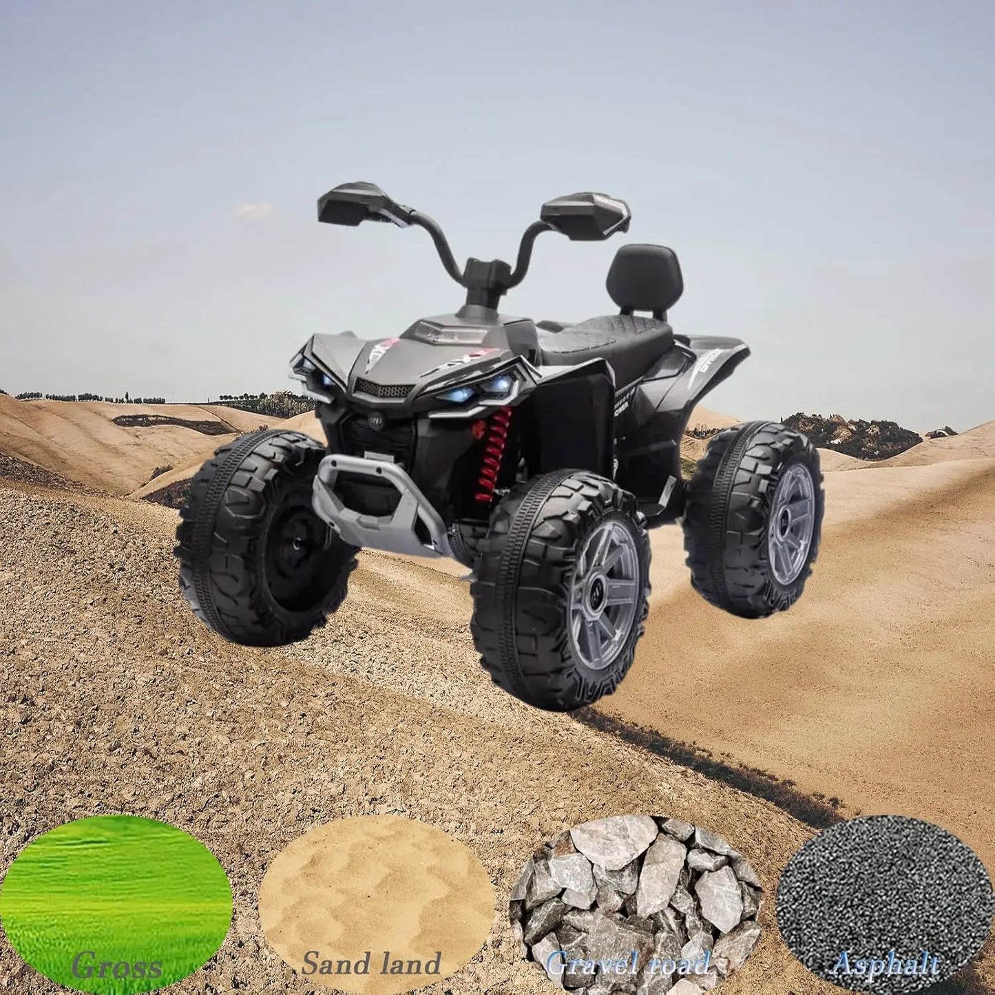 24V Kids Electric ATV Four Wheeler With Dual 550W Motors