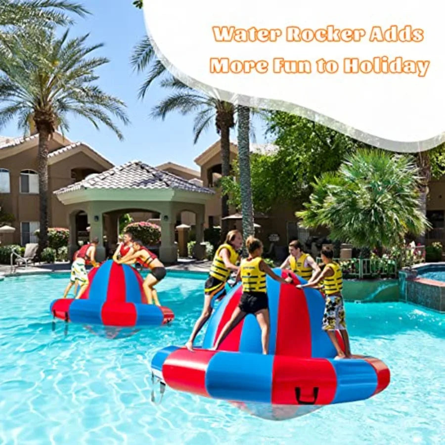 Inflatable Dome Rocker Water Bouncer With Eight Handles 660Lbs Capacity