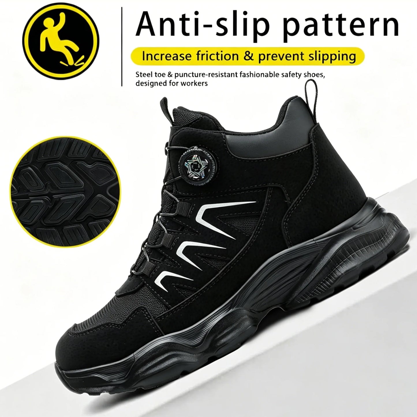 Steel Toe Safety Work Boots Lightweight Comfortable Industrial Shoes