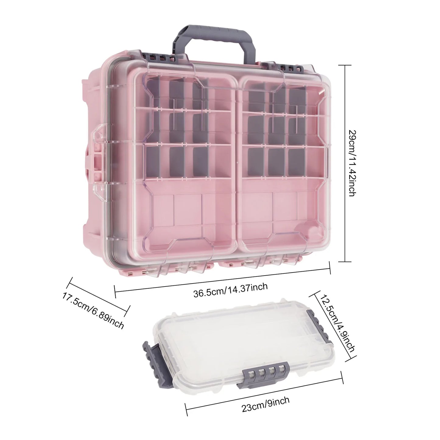 Waterproof Multi Layer Fishing Tackle Storage Box Double Lock