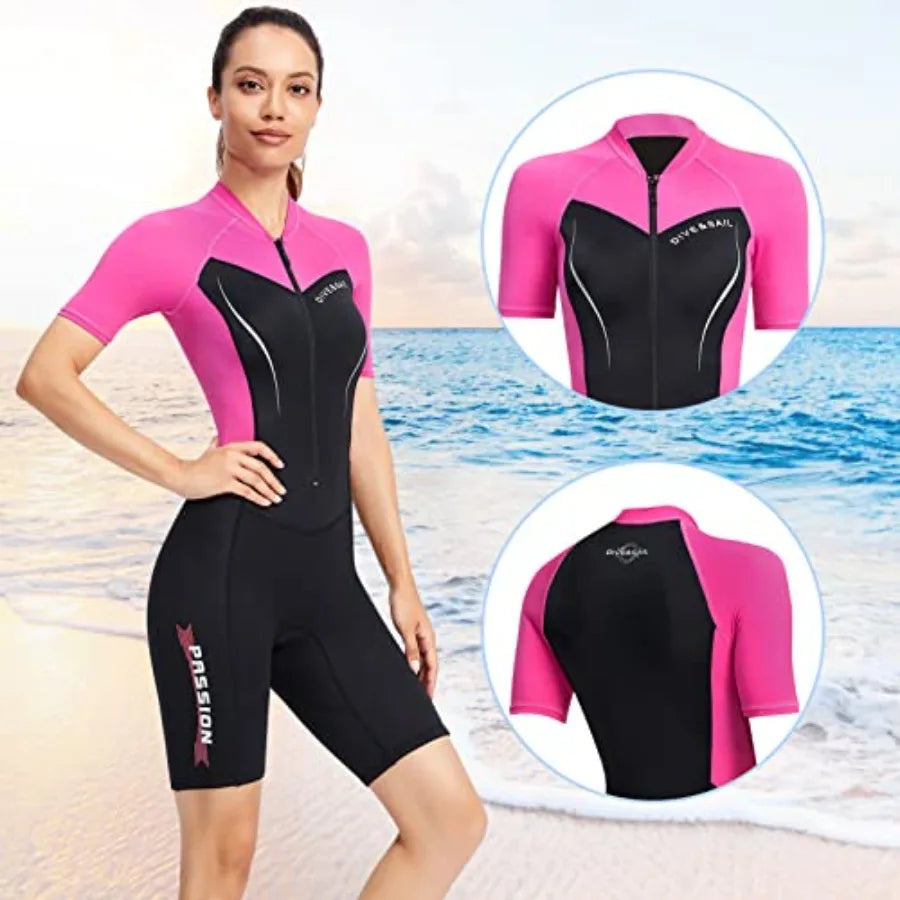 Men 1.5mm Neoprene Wetsuit Shorty For Water Sports