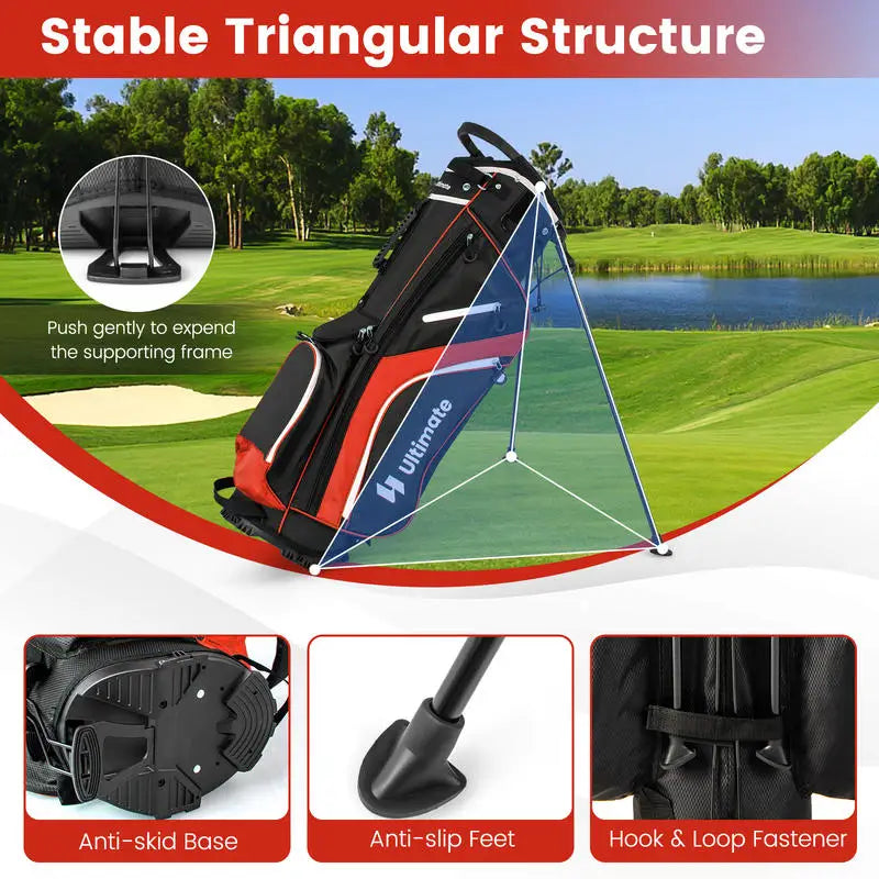 Lightweight Golf Stand Bag With 14 Way Top Dividers And 6 Pockets