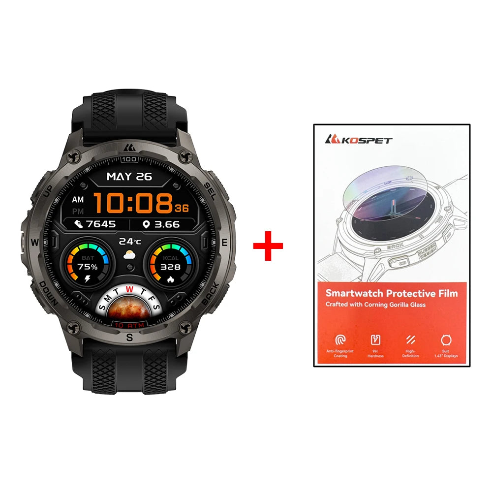 KOSPET Tank T4 Smartwatch GPS Maps 10ATM Waterproof Heart Rate