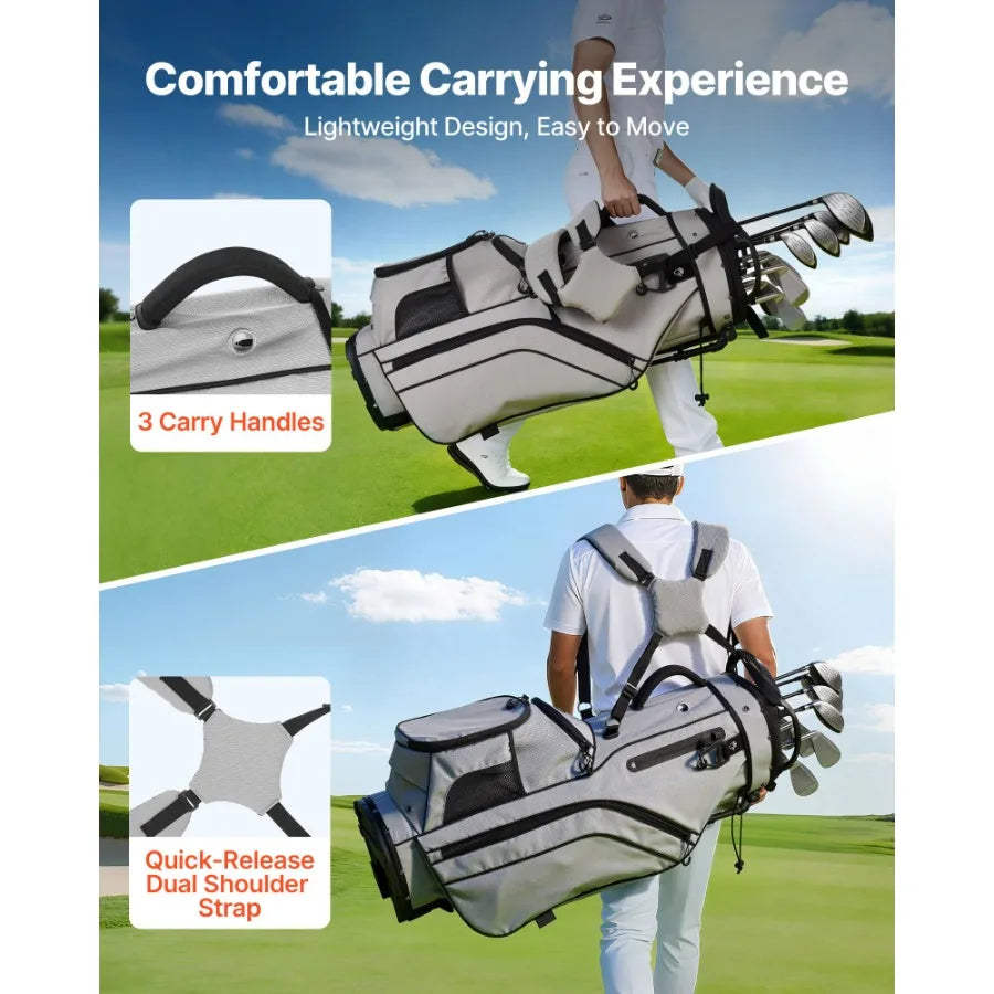 Golf Cart Bag With 14 Way Top Divider And Full Length Divider