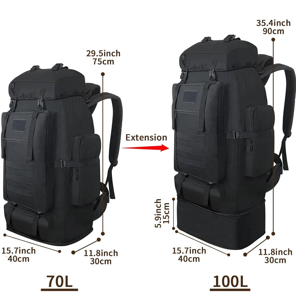 Waterproof Nylon Adjustable Hiking Backpack For Camping Travel Outdoors