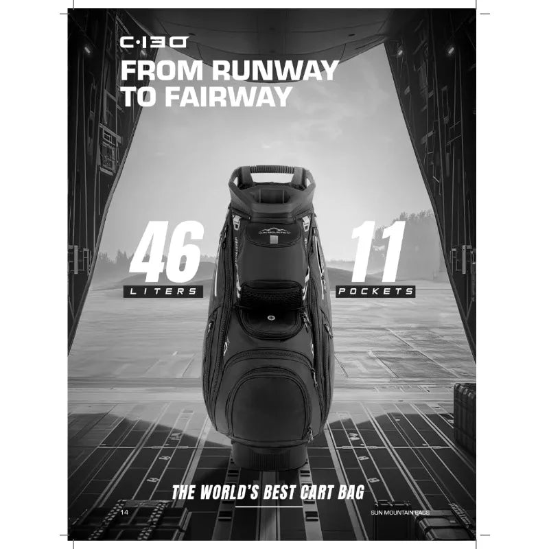 C130 Lightweight Cart Golf Bag With 14 Way Top Organization