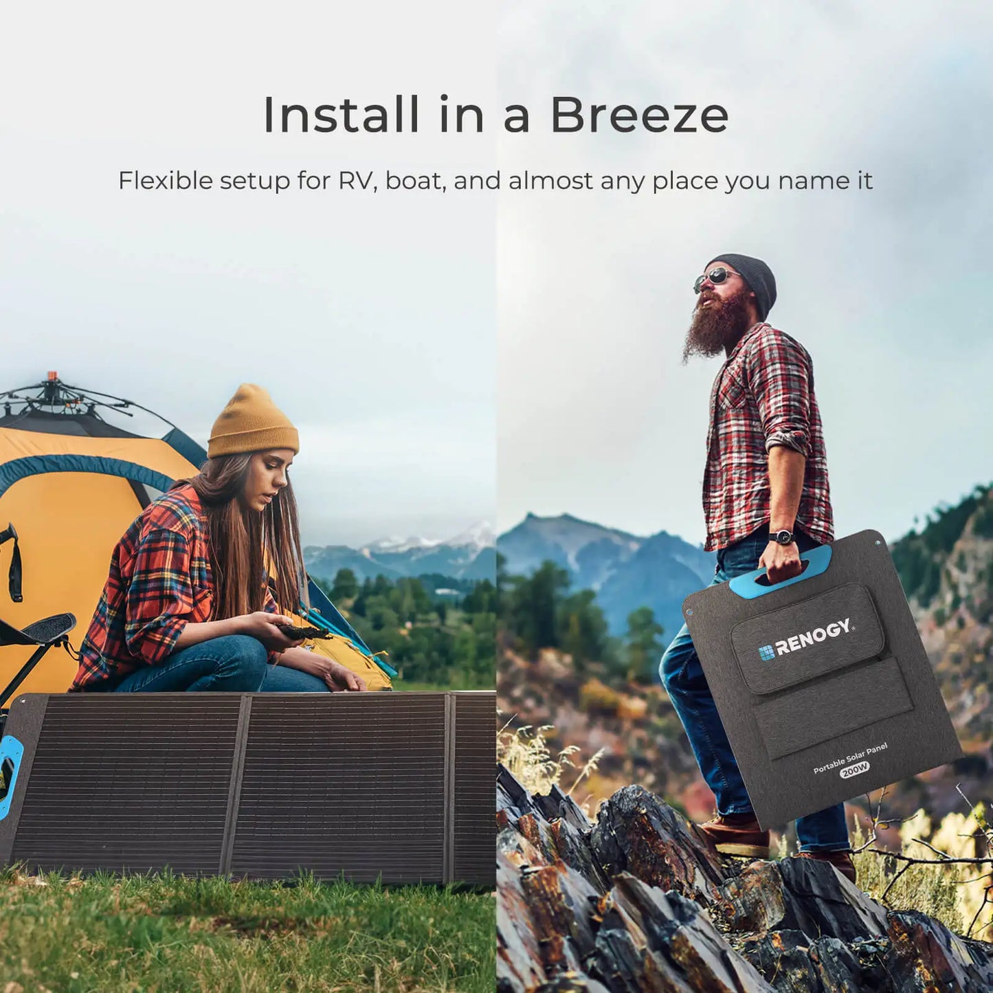 Renogy 200W Portable Solar Panel Foldable Power Backup
