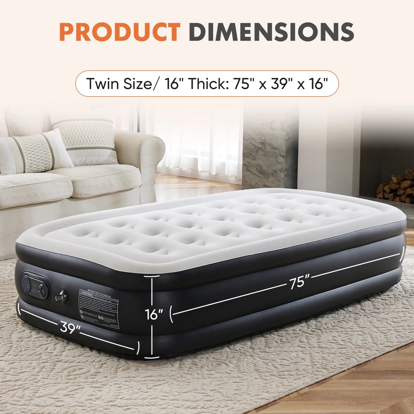 Air Mattress With Built In Pump For Home Use 660 Lbs Capacity