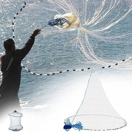 Saltwater Cast Net With Small Mesh Aluminum Sinker