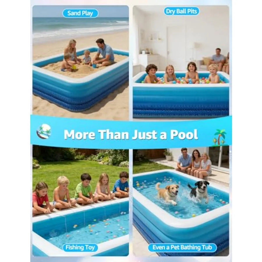 Backyard Inflatable Pool for Adults and Pets at Home