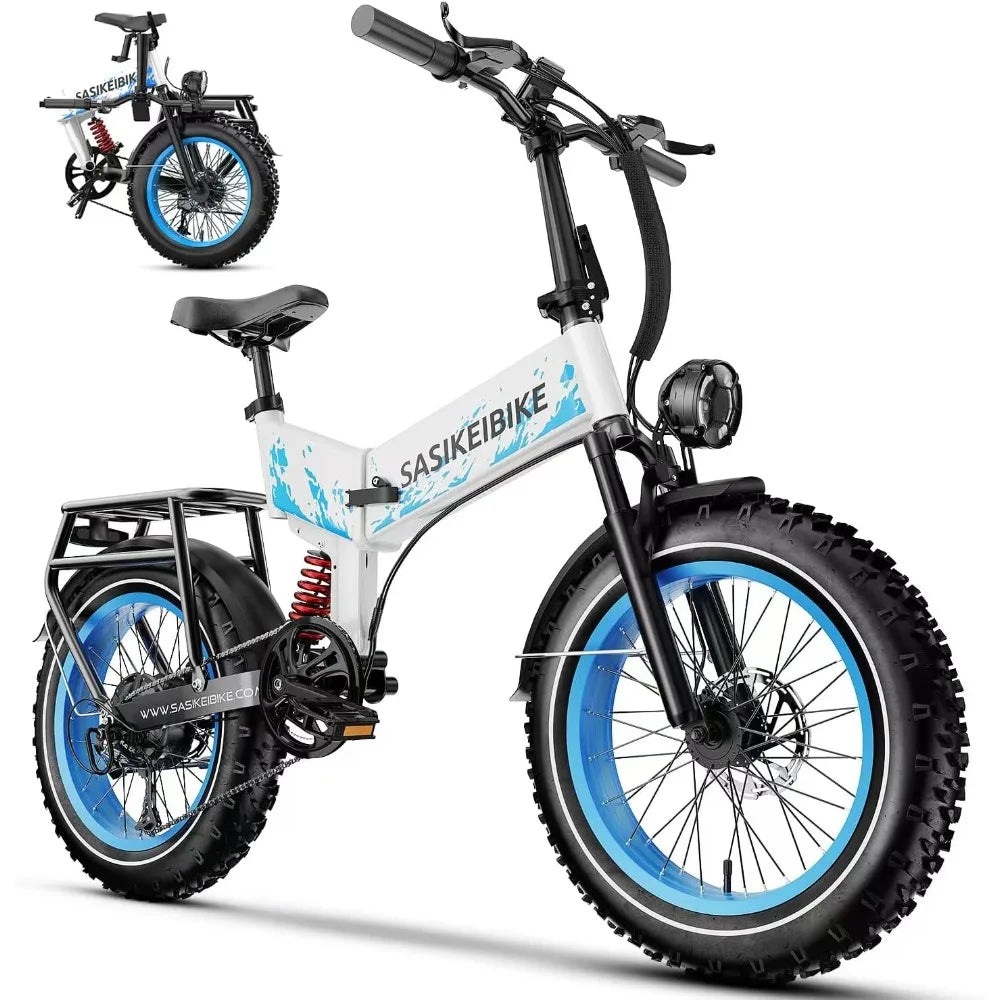 Folding Electric Fat Tire Bike 1500W Motor With Removable Battery