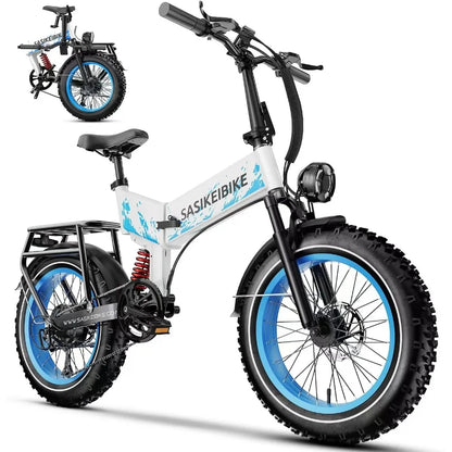 Folding Electric Fat Tire Bike 1500W Motor With Removable Battery