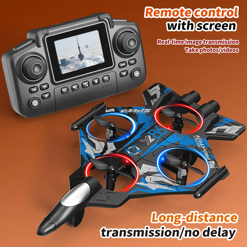 ZNLYRION Fighter Jet Drone With Screen Remote And LED Lights