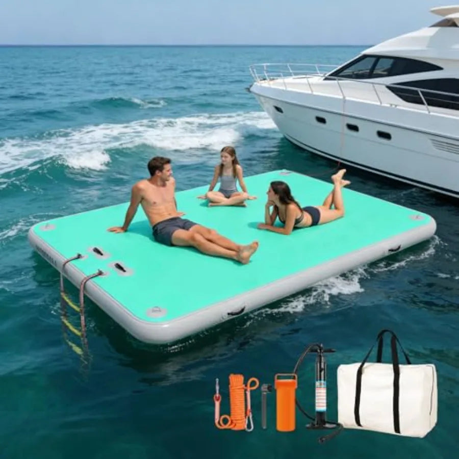 Inflatable Floating Dock Island Raft For Pool Lake River Ocean