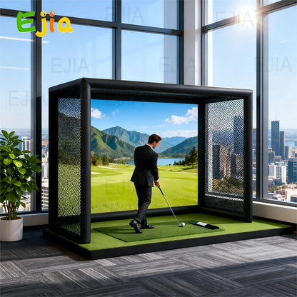 Ejia Inflatable Golf Simulator Enclosure With Projection Screen For Practice