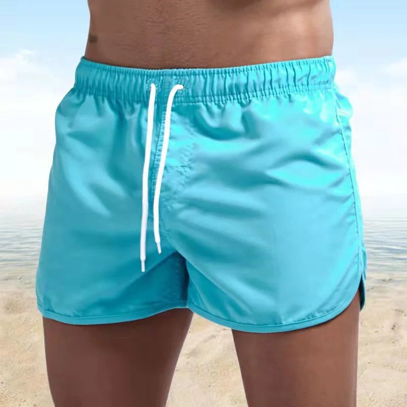 Men's Quick Dry Swim Shorts With Drawstring And Pockets
