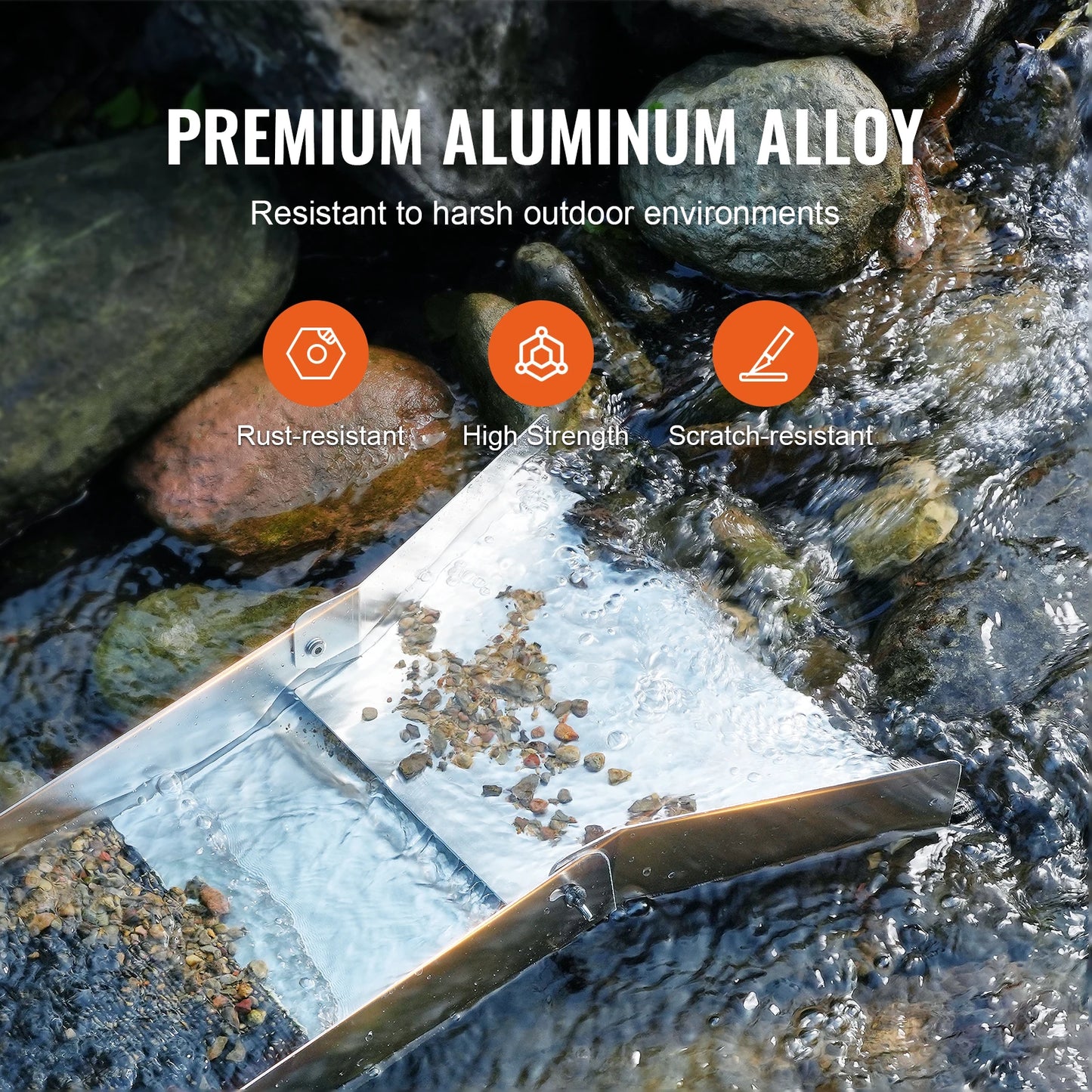 Complete Sluice Box Gold Panning Kit Aluminum Alloy Prospecting