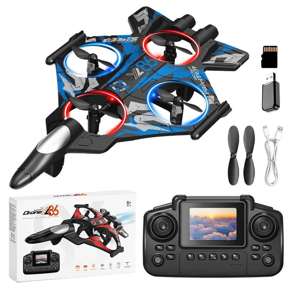 ZNLYRION Fighter Jet Drone With Screen Remote And LED Lights