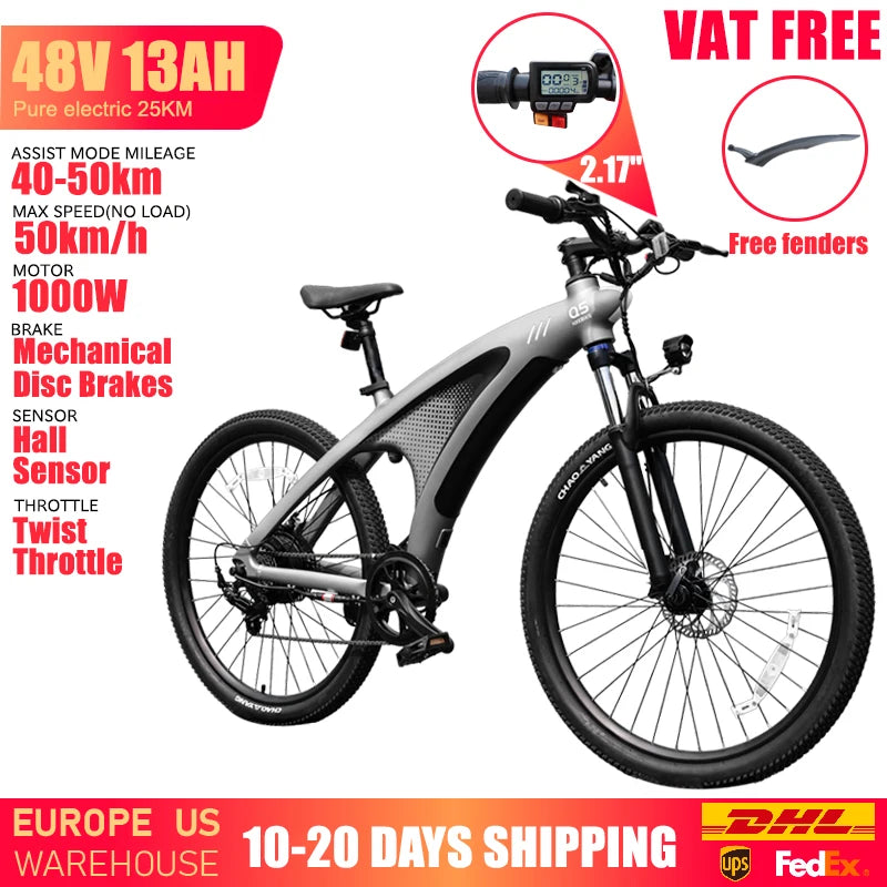 HUANCI Q5 Mountain Electric Bike 48V 20Ah Hydraulic Disc Ebike