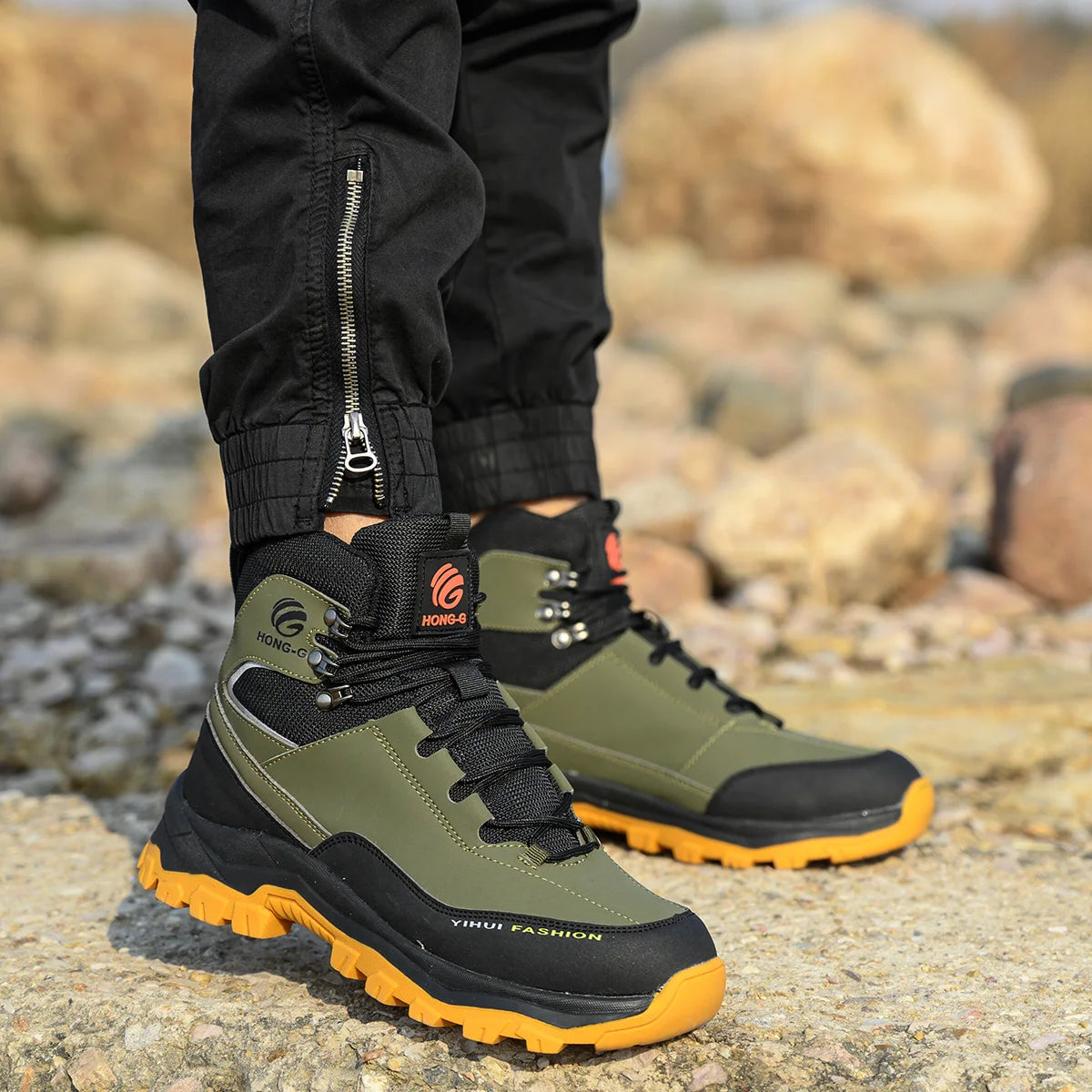Veigar Men Steel Toe Work Boots Anti Puncture Safety Footwear