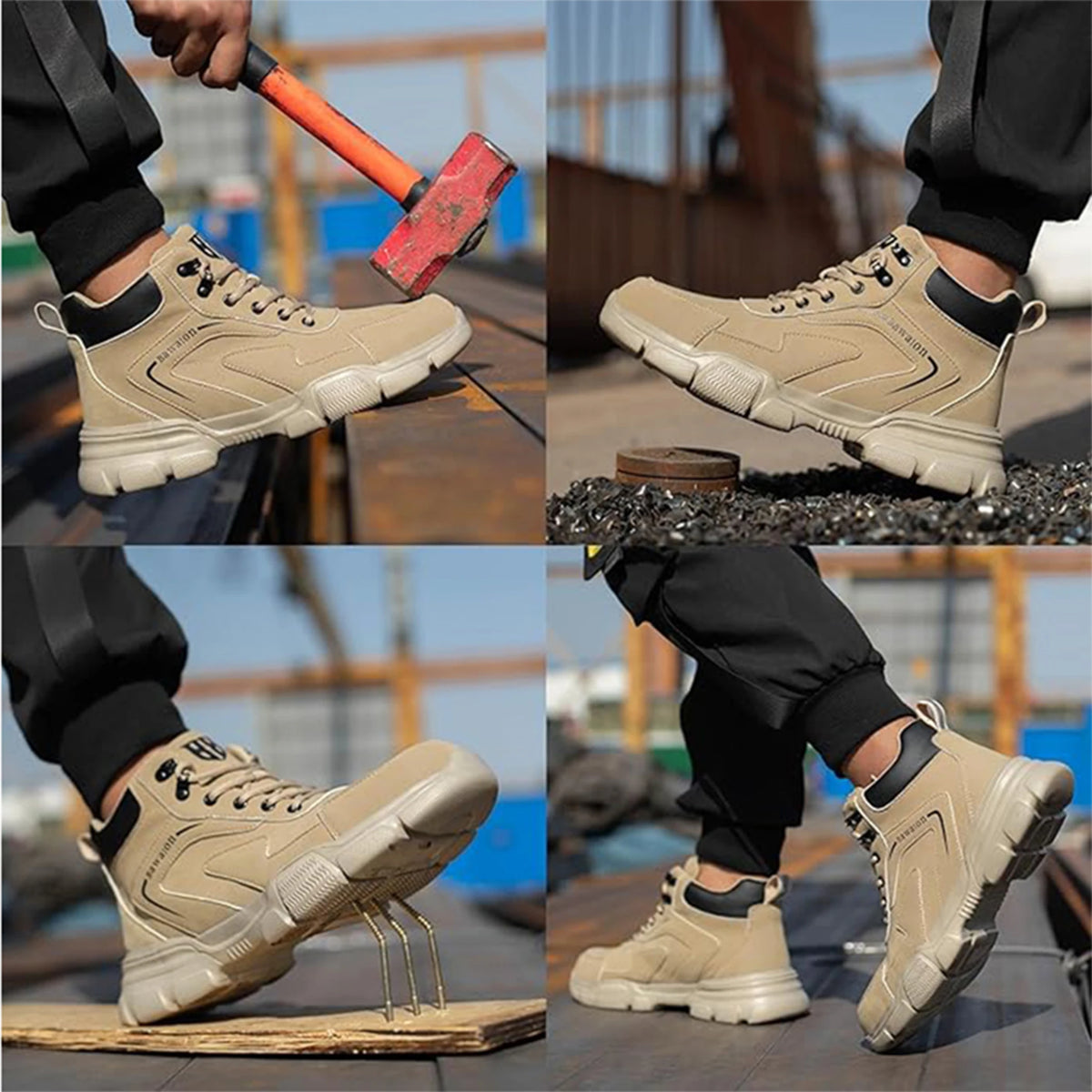 Impact Resistant Steel Toe Safety Boots For Construction Labor