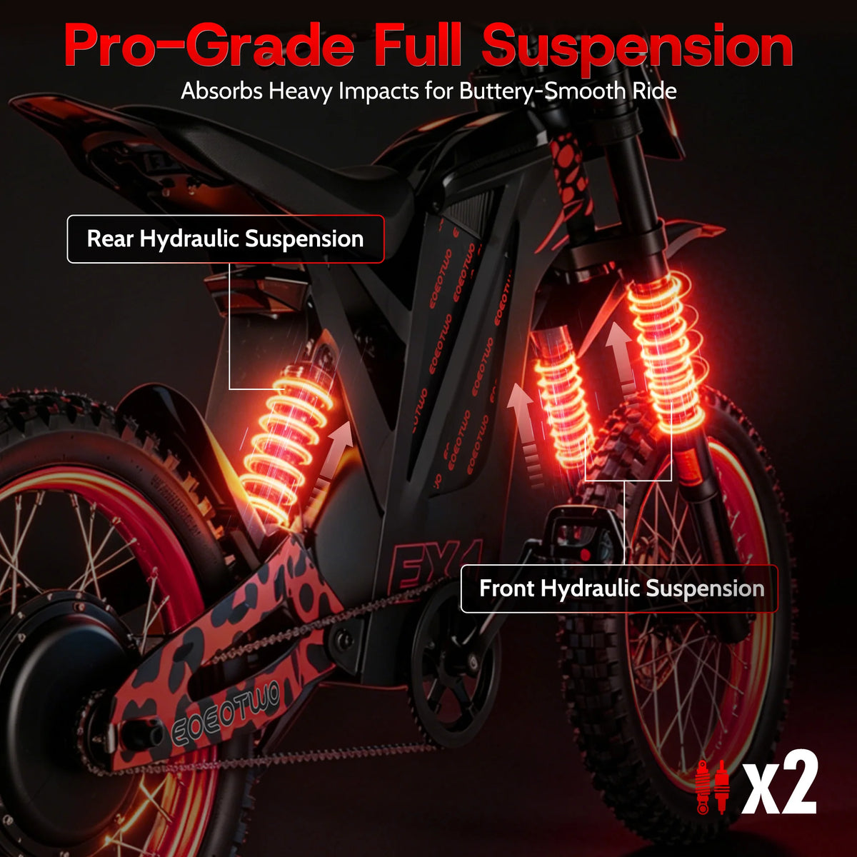 Eoeotwo 3000W Electric Dirt Bike 40Mph Offroad Mountain E-Bike