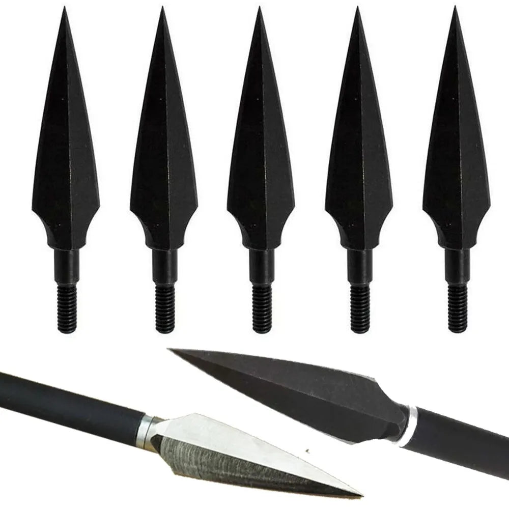 12/24pcs Archery 150grain Traditional Broadheads Hunting Arrowheads Bow And Arrow Shooting Target Practice Carbon Steel Arrow Tip