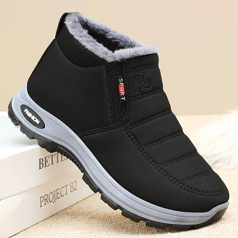Waterproof Fleece Lined Winter Snow Boots With Side Zipper