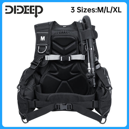 DIDEEP Jacket Type Scuba Diving Buoyancy Control Device BCD Equipment High-strength Nylon Professional Diving Safety Gear