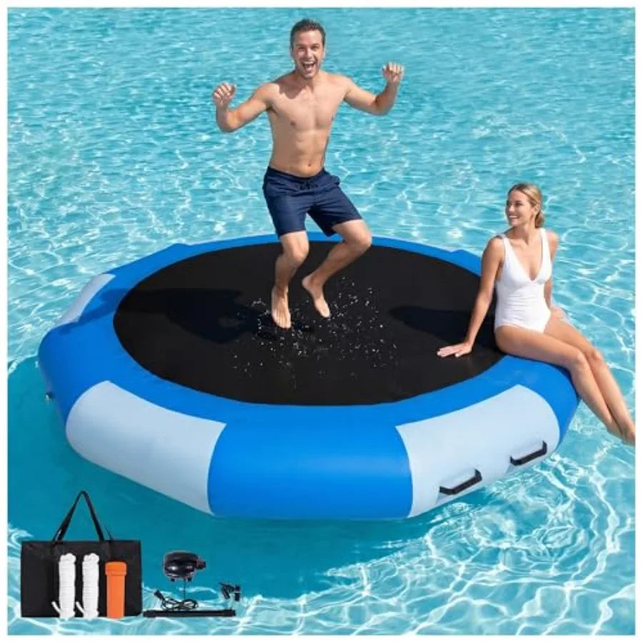 Inflatable Water Trampoline For Adults With Pump And Rope Ladder