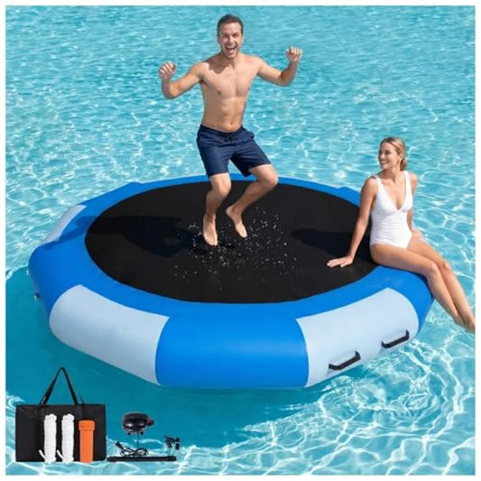Inflatable Water Trampoline For Adults With Pump And Rope Ladder