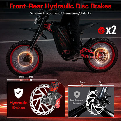 Eoeotwo 3000W Electric Dirt Bike 40Mph Offroad Mountain E-Bike