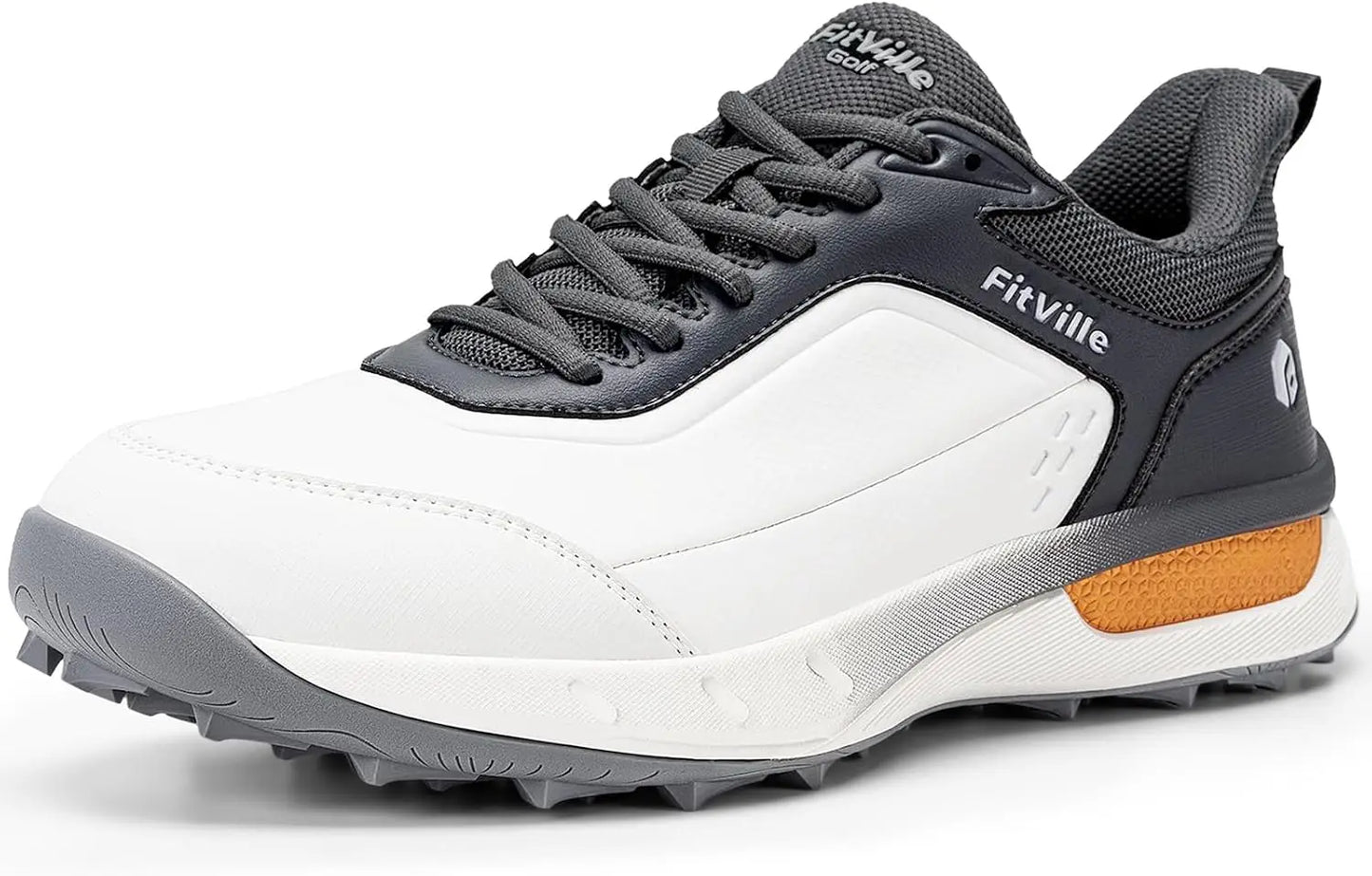 FitVille Men's Waterproof Spikeless Golf Shoes Arch Support Comfort