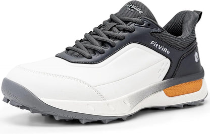 FitVille Men's Waterproof Spikeless Golf Shoes Arch Support Comfort