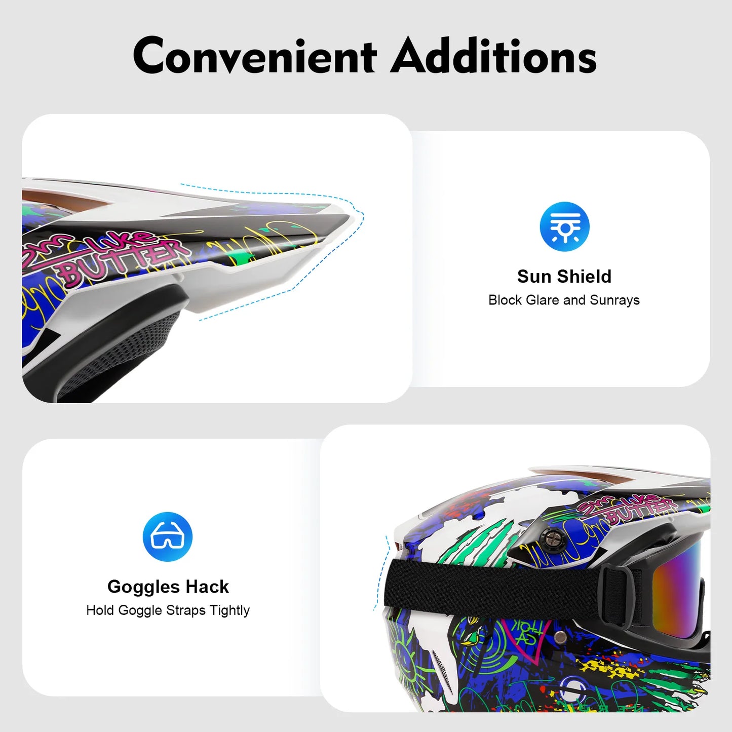 Well Vented Unisex Motocross Helmet,Impact Resistant Shell,Lightweight Frame,ATV BMX Dirt Bike Racing Protective Gear