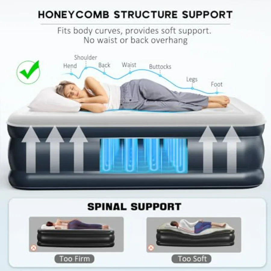 Air Mattress With Built In Pump For Home And Travel