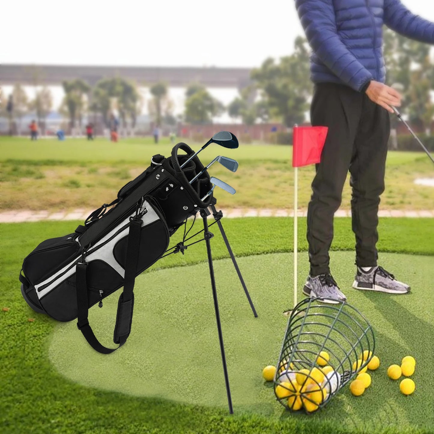 Bymaocar Golf Stand Bag With 3 Dividers And 5 Pockets